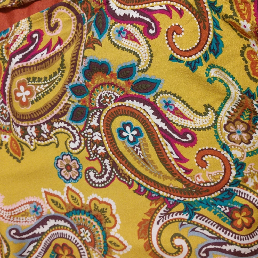 ๐ทNWT Terra & Sky 1X Tank and Kimono Matching Set Gold Paisley Print - Picture 8 of 9